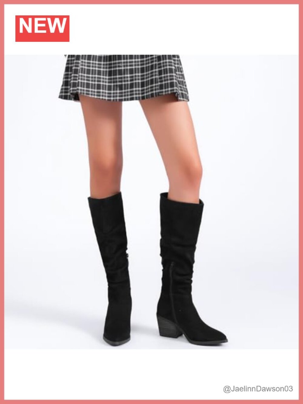 Womens Knee High Boots Slouchy Pointed Toe Heeled Microfiber - Picture 5 of 6